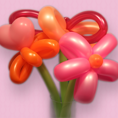 Balloon Flowers in Pink and Orange